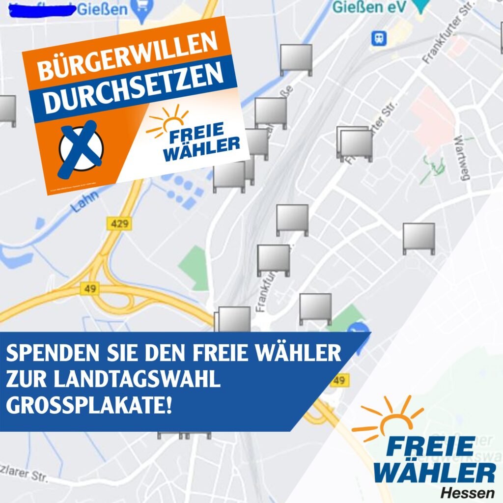 Wahlkampfunterstützung mit Plakatspende